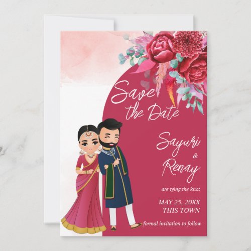 Cute Indian wedding invitation template