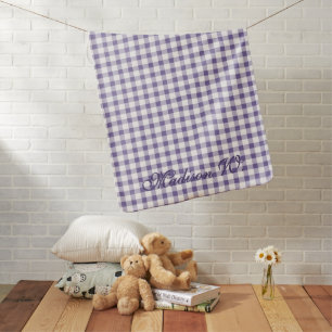 Cute Indigo Gingham Pattern Baby Blanket