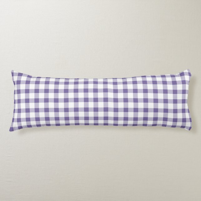 Cute Indigo Gingham Pattern Body Pillow (Front)