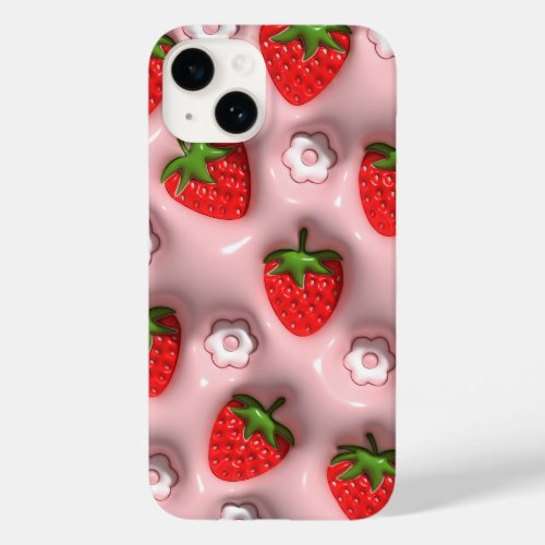 Cute Inflate bubble strawberry tumbler Case_Mate iPhone 14 Case