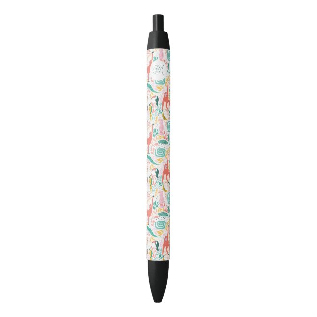 Cute Initial Colorful Happy Jungle Animal Monkey Pen (Front Vertical)
