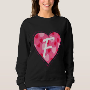 Cute Initial Monogram Letter F Heart Pattern For W Sweatshirt