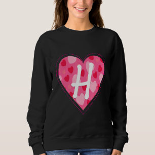 Cute Initial Monogram Letter H Heart Pattern For W Sweatshirt