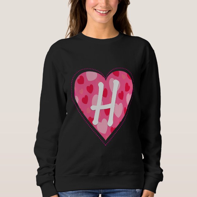 Cute Initial Monogram Letter H Heart Pattern For W Sweatshirt (Front)