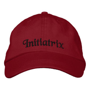 Cute Initiatrix Quote Seductive Red Black  Embroidered Baseball Cap