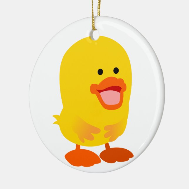 Cute Innocent Cartoon Duckling Ceramic Ornament (Left)