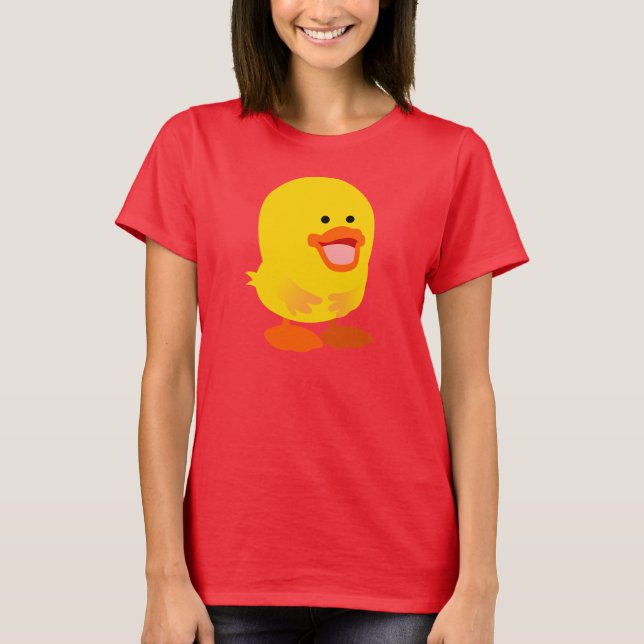 Cute Innocent Cartoon Duckling Women T-Shirt (Front)