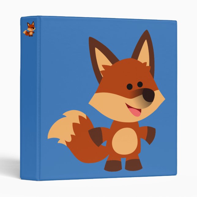 Cute Innocent Cartoon Fox Binder (Front/Spine)