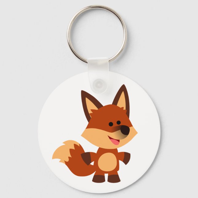 Cute Innocent Cartoon Fox Keychain (Front)