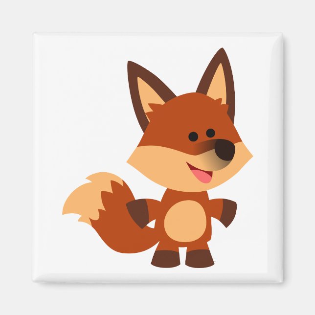 Cute Innocent Cartoon Fox Magnet (Front)