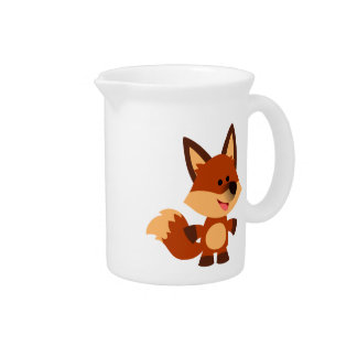 Cute Innocent Cartoon Fox Pitcher