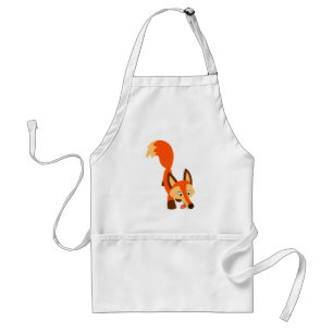 Cute Inquisitive Cartoon Fox Apron