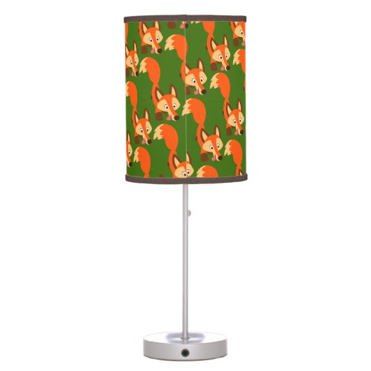 Cute Inquisitive Cartoon Fox Table Lamp (Back)