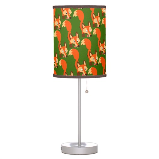 Cute Inquisitive Cartoon Fox Table Lamp (Left)