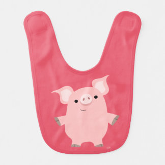Cute Inquisitive Cartoon Pig Baby Bib