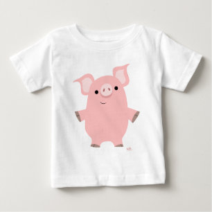 Cute Inquisitive Cartoon Pig Baby T-shirt