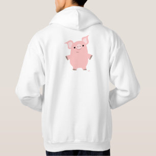 Cute Inquisitive Cartoon Pig Hooded Sweatshirt