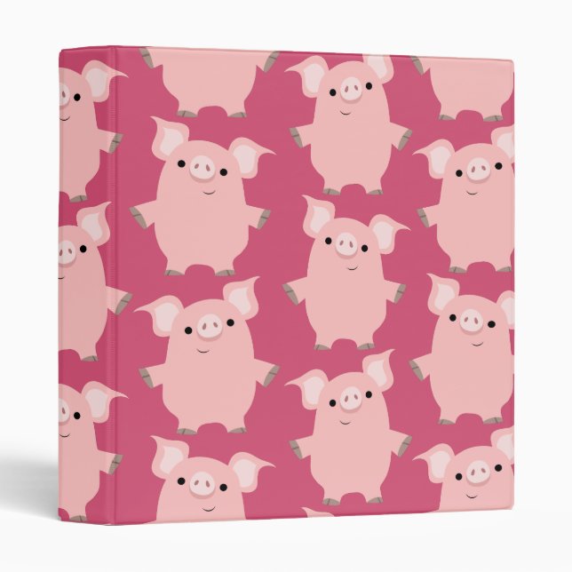 Cute Inquisitive Cartoon Pigs Binder (Front/Spine)