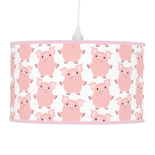 Cute Inquisitive Cartoon Pigs Pendant Lamp (Front)