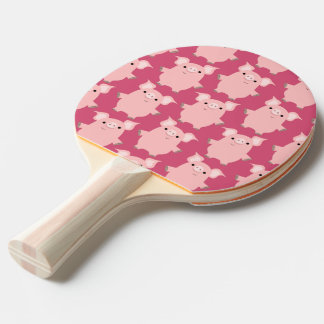 Cute Inquisitive Cartoon Pigs Ping Pong Paddle