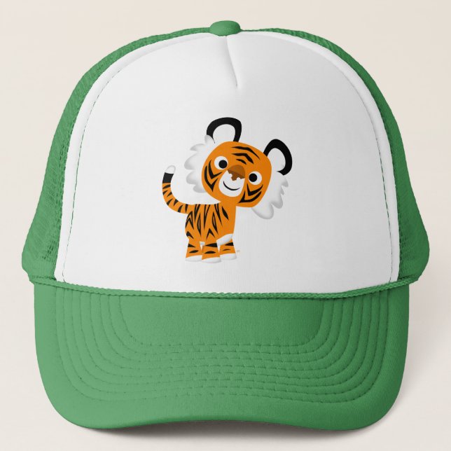 Cute Inquisitive Cartoon Tiger Hat (Front)