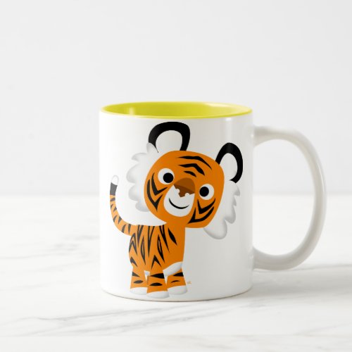 Cute Inquisitive Cartoon Tiger Mug