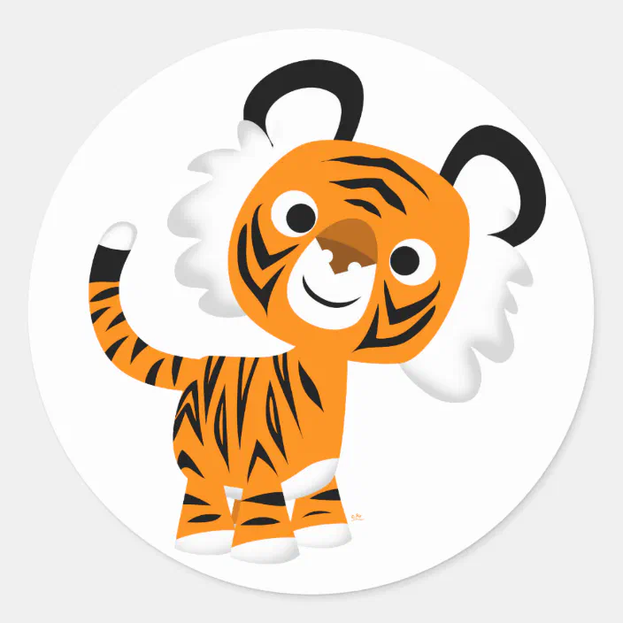 Cute Inquisitive Tiger Sticker | Zazzle.com
