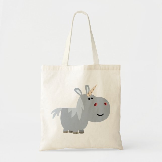 Cute Inscrutable Cartoon Unicorn Bag (Front)