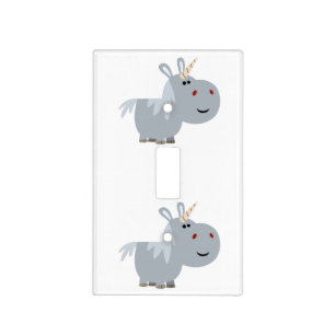 Cute Inscrutable Cartoon Unicorn LightSwitch Cover