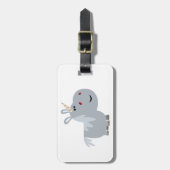 Cute Inscrutable Cartoon Unicorn Luggage Tag (Front Vertical)