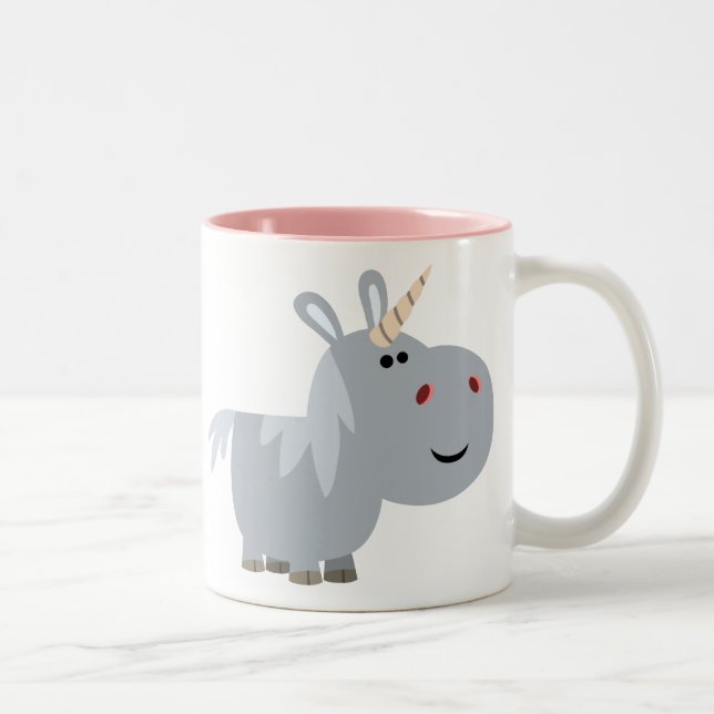 Cute Inscrutable Cartoon Unicorn Mug (Right)