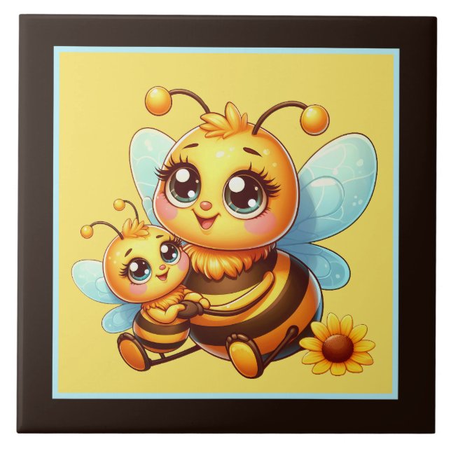 Cute insect bee lovers  ceramic tile (Front)