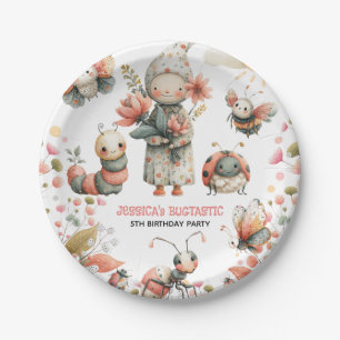 Cute Insects Bug-Themed Watercolor Kids Birthday Paper Plates