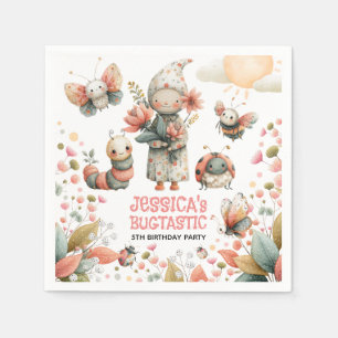 Cute Insects Pastel BUGTASTIC Kids Birthday Party Napkins