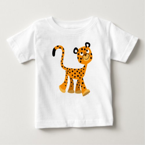 Cute Insouciant Cartoon Cheetah Baby T_Shirt