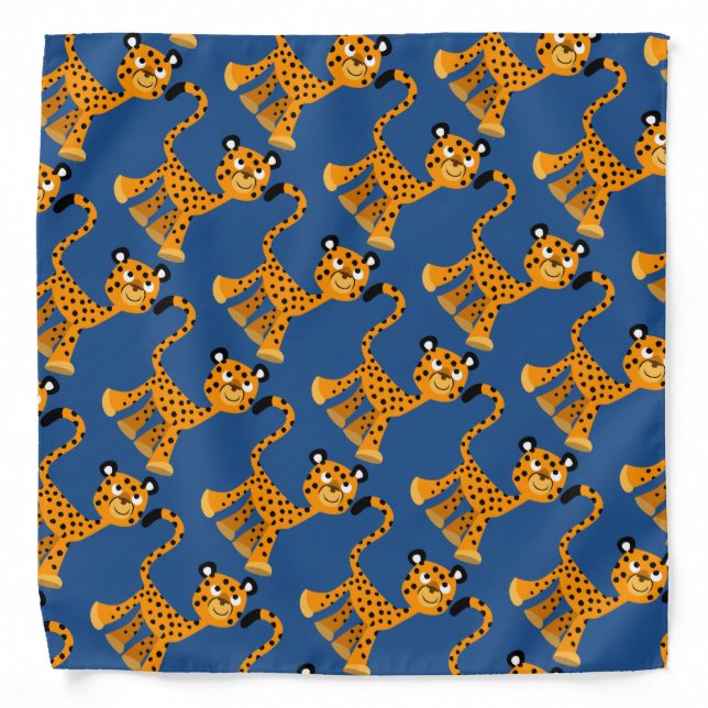 Cute Insouciant Cartoon Cheetah Bandana (Front)