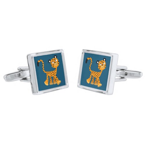 Cute Insouciant Cartoon Cheetah Cufflinks