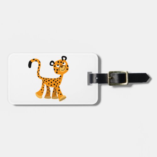 Cute Insouciant Cartoon Cheetah Luggage Tag