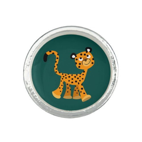 Cute Insouciant Cartoon Cheetah Ring