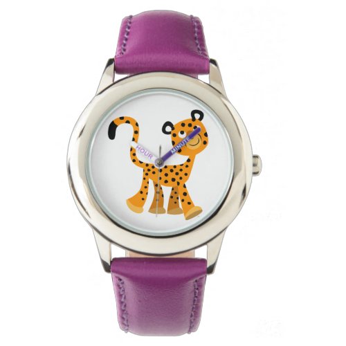 Cute Insouciant Cartoon Cheetah Watch