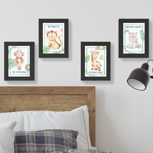 Cute Inspirational Baby African Animals Print Set