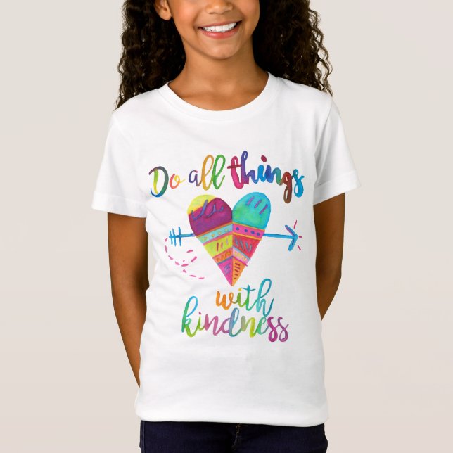Cute inspirational girls t-shirt heart (Front)