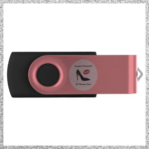 Cute Inspirational Pink Let Women Lead Flash Drive