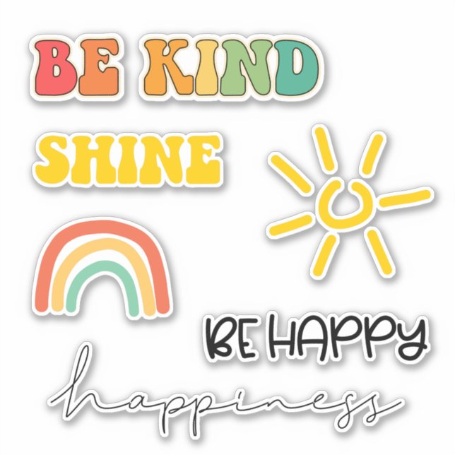 Cute inspirational set of 6 sticker (Front)