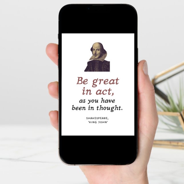 Cute Inspirational Shakespeare Literary Graduation Card (Front Digital)