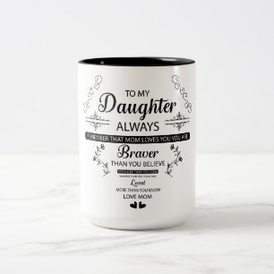 Cute Inspirational To My Daughter Two-Tone Coffee Mug