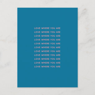 Cute Inspirational Uplifting Words Typography Blue Postcard