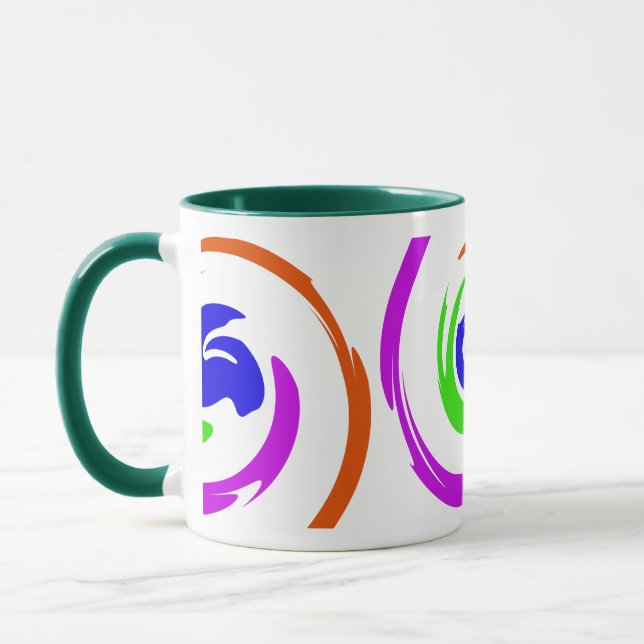 Cute Inspirational Vibrant Colorful Abstract Art Mug (Left)