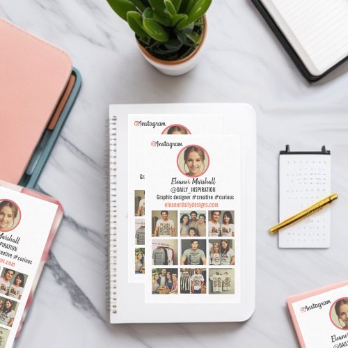 Cute insta grid profile layout  business card
