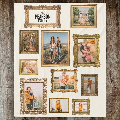 Cute Instagram Family Photo Collage Blanket